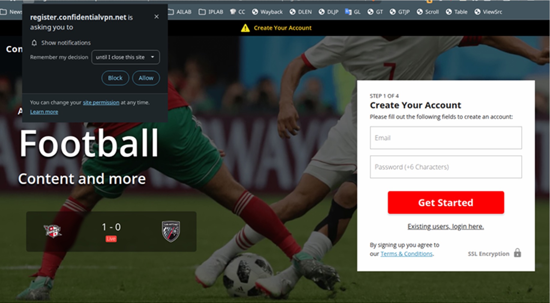 Fake FIFA livestream